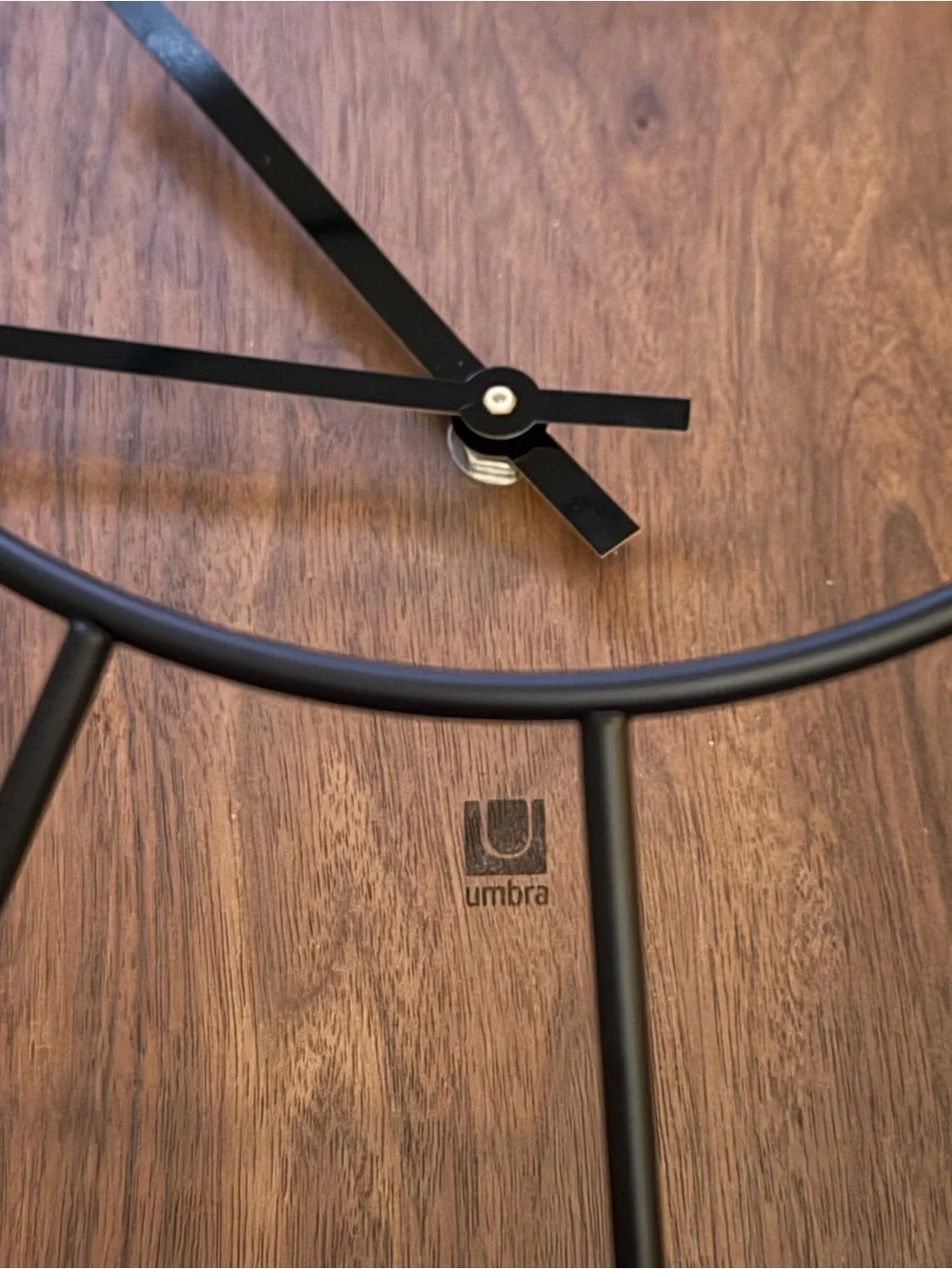 Umbra Black metal and solid wood Modern Wall Clock